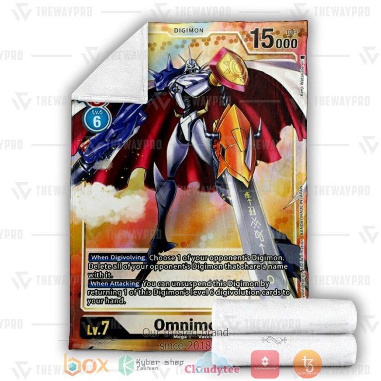 Anime-Digimon-Omnimon-Bt1-084-Alt-Art-Custom-Soft-Blanket-2