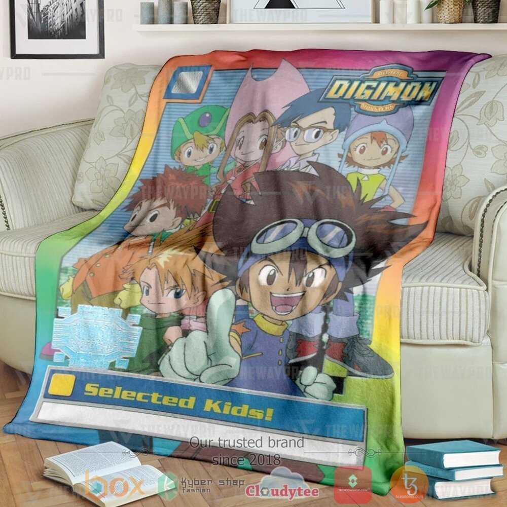 Anime Digimon Selected Kids Custom Soft Blanket 2 Anime Digimon Selected Kids Custom Soft Blanket 2