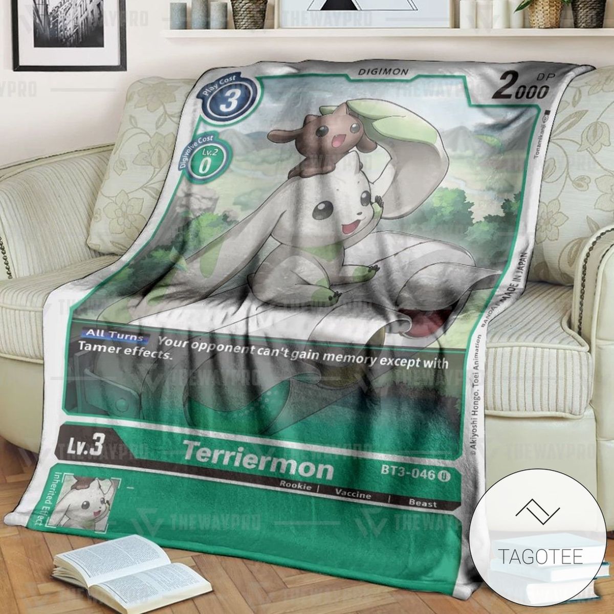 Anime Digimon Terriermon Custom Soft Blanket Anime Digimon Terriermon Custom Soft Blanket