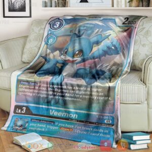 Anime Digimon Veemon Custom Soft Blanket 2