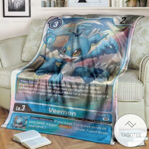 Anime Digimon Veemon Custom Soft Blanket