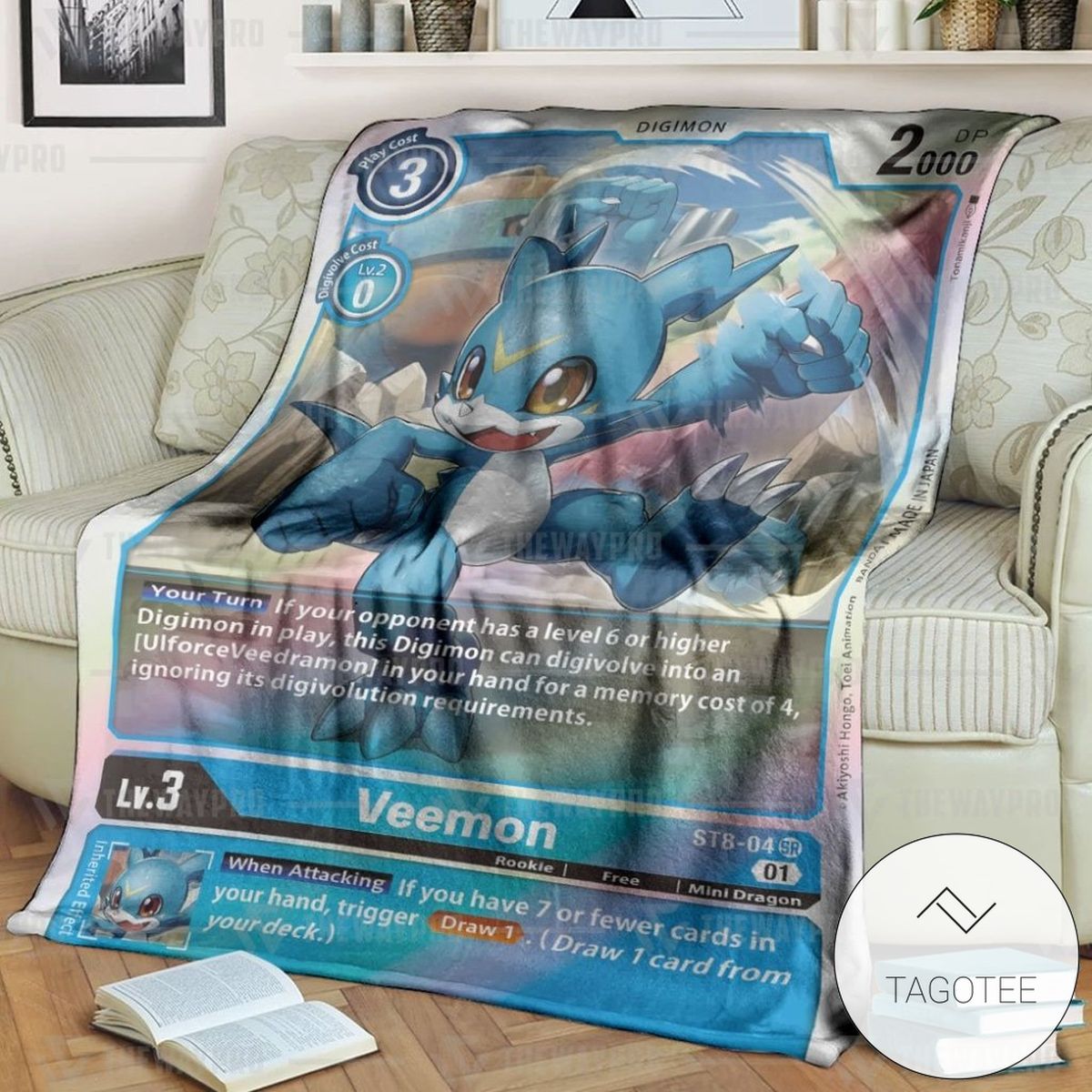 Anime Digimon Veemon Custom Soft Blanket Anime Digimon Veemon Custom Soft Blanket