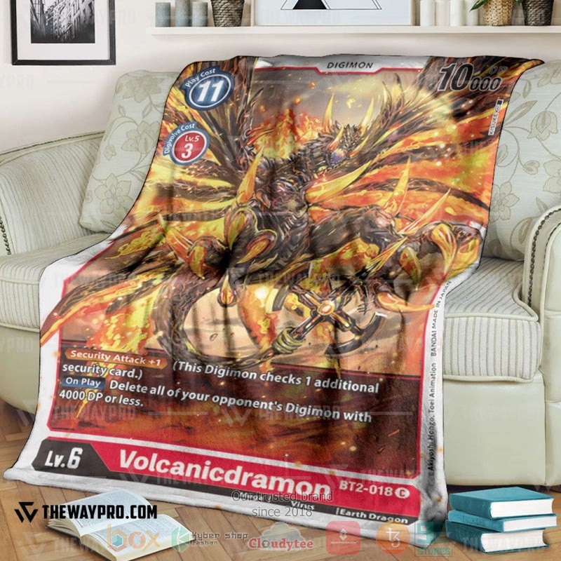 Anime Digimon Volcanicdramon Soft Blanket Anime Digimon Volcanicdramon Soft Blanket