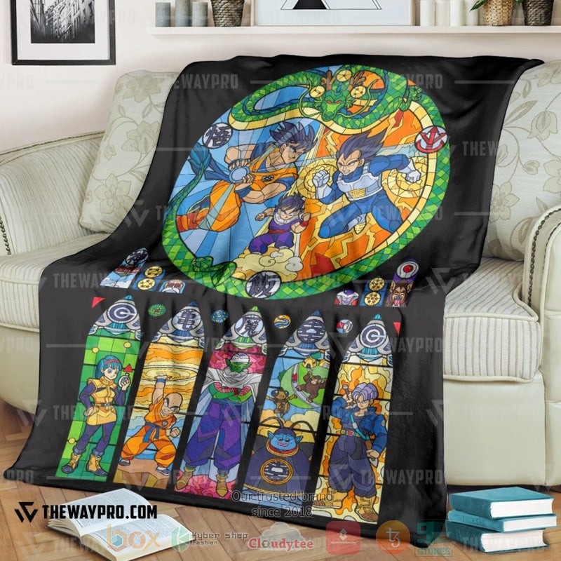 Anime Dragon Ball Stained Glass Soft Blanket Anime Dragon Ball Stained Glass Soft Blanket