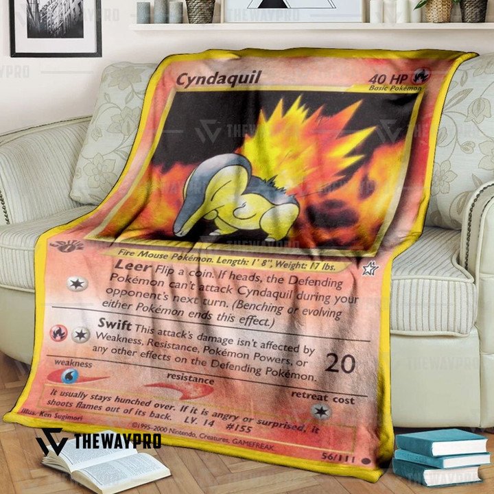 Anime Fire Mouse Pokemon Cyndaquil Quilt Blanket Anime Fire Mouse Pokemon Cyndaquil Quilt Blanket