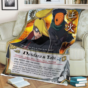 Anime Naruto Deidara And Tobi Sherpa Blanket