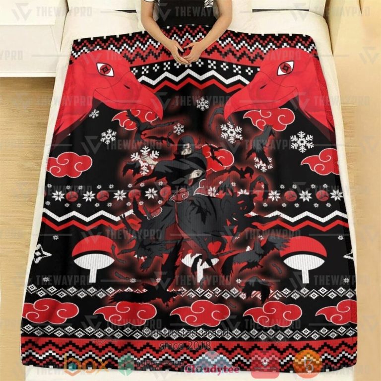 Anime-Naruto-Shippuden-Itachi-Summoning-Crow-Christmas-Ugly-Custom-Soft-Blanket-1