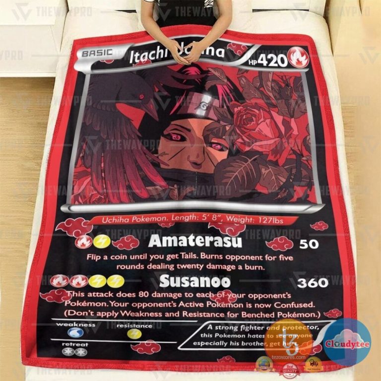 Anime-Naruto-Shippuden-Itachi-Uchiha-X-Pkm-Card-Blanket-1-1