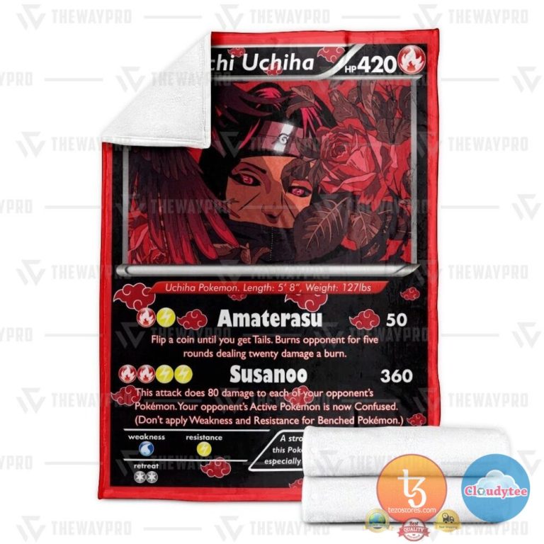 Anime-Naruto-Shippuden-Itachi-Uchiha-X-Pkm-Card-Blanket-2-1