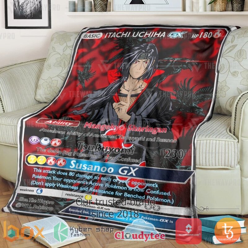 Anime Naruto Shippuden Itachi Uchiha X Pkm Card Blanket 2 Anime Naruto Shippuden Itachi Uchiha X Pkm Card Blanket 2