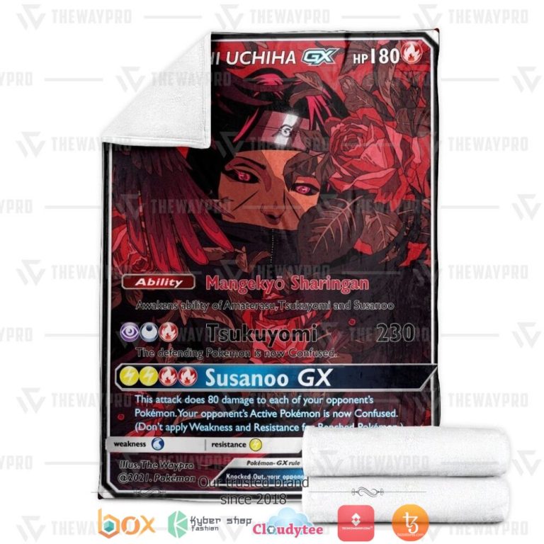 Anime-Naruto-Shippuden-Itachi-Uchiha-X-Pkm-Card-Soft-Blanket-2