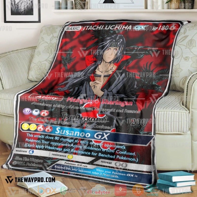 Anime Naruto Shippuden Itachi Uchiha X Pkm Card Soft Blanket 2 Anime Naruto Shippuden Itachi Uchiha X Pkm Card Soft Blanket 2