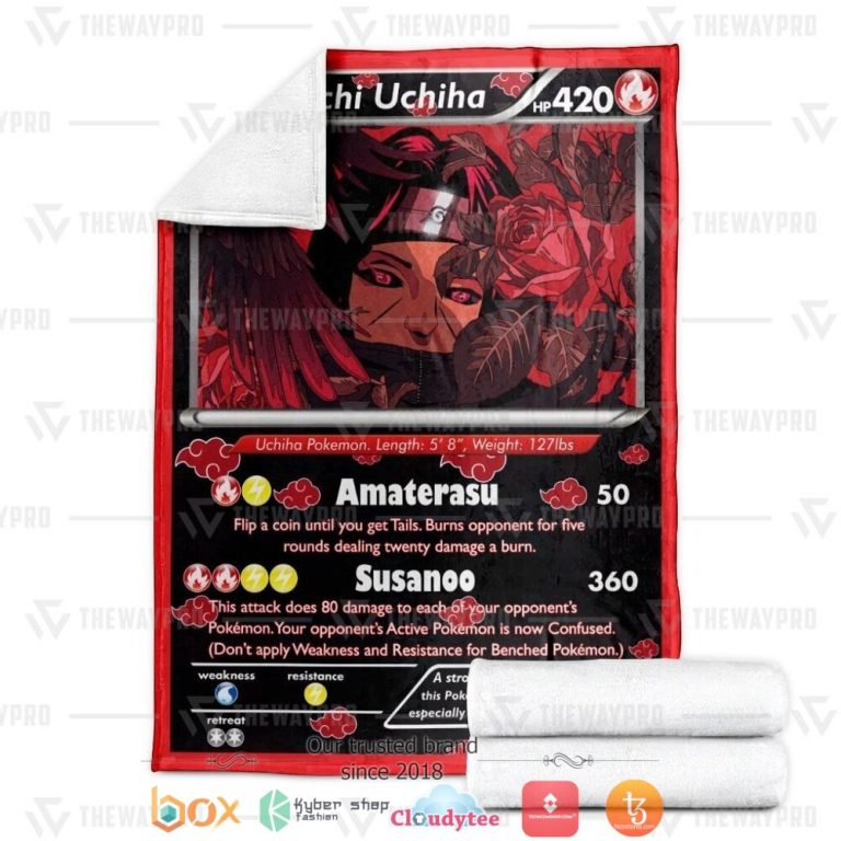 Anime-Naruto-Shippuden-Itachi-Uchiha-X-Pokemon-Card-Soft-Blanket-2