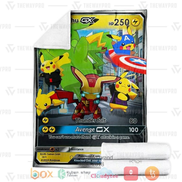 Anime-Pkm-Avengers-Pikachu-Gx-Custom-Soft-Blanket-2