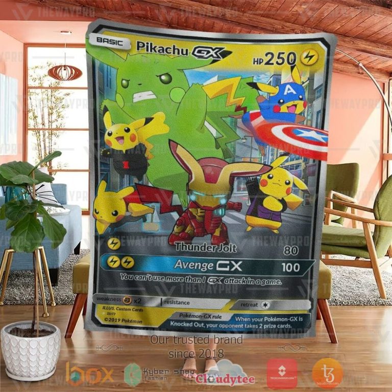 Anime-Pkm-Avengers-Pikachu-Gx-Custom-Soft-Blanket-3