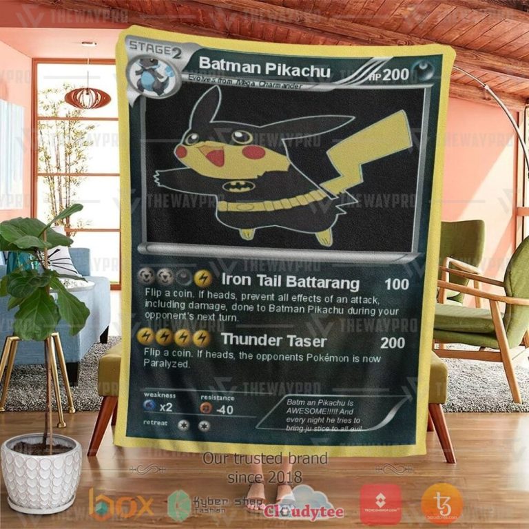 Anime-Pkm-Batman-Pikachu-Custom-Soft-Blanket-3