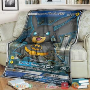 Anime Pkm Batmans Pikachu Custom Soft Blanket