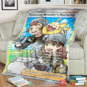 Anime Pkm Breeders Nurturing Trainer Custom Soft Blanket