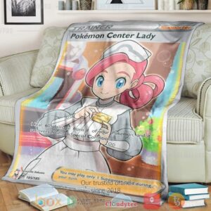 Anime Pkm Center Lady Trainer Custom Soft Blanket