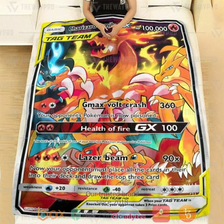 Anime-Pkm-Charizard-Family-Mega-Shadow-Vmax-Custom-Soft-Blanket-1