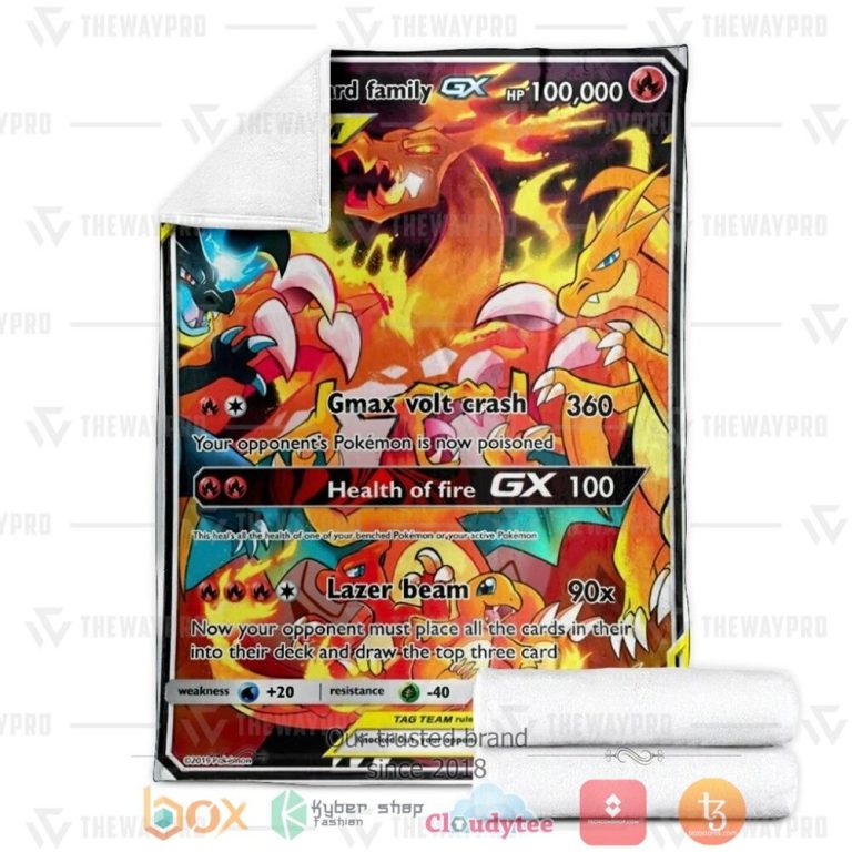 Anime-Pkm-Charizard-Family-Mega-Shadow-Vmax-Custom-Soft-Blanket-2