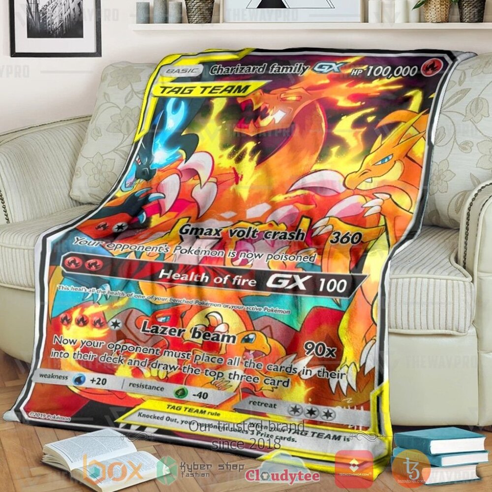 Anime Pkm Charizard Family Mega Shadow Vmax Custom Soft Blanket Anime Pkm Charizard Family Mega Shadow Vmax Custom Soft Blanket
