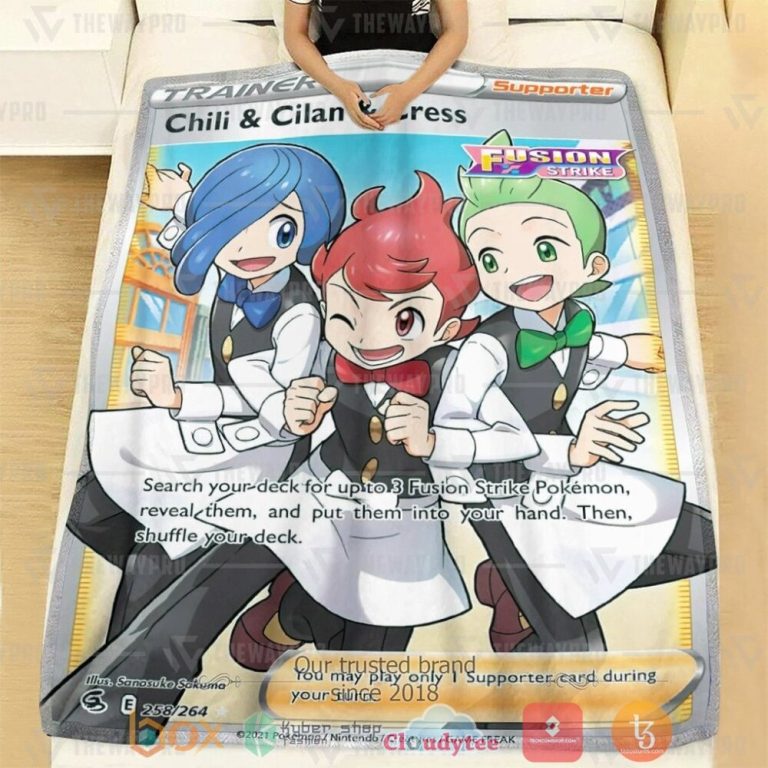 Anime-Pkm-Chili-And-Cilan-And-Cress-Trainer-Custom-Soft-Blanket-1