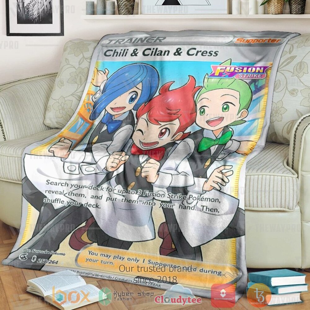 Anime Pkm Chili And Cilan And Cress Trainer Custom Soft Blanket Anime Pkm Chili And Cilan And Cress Trainer Custom Soft Blanket