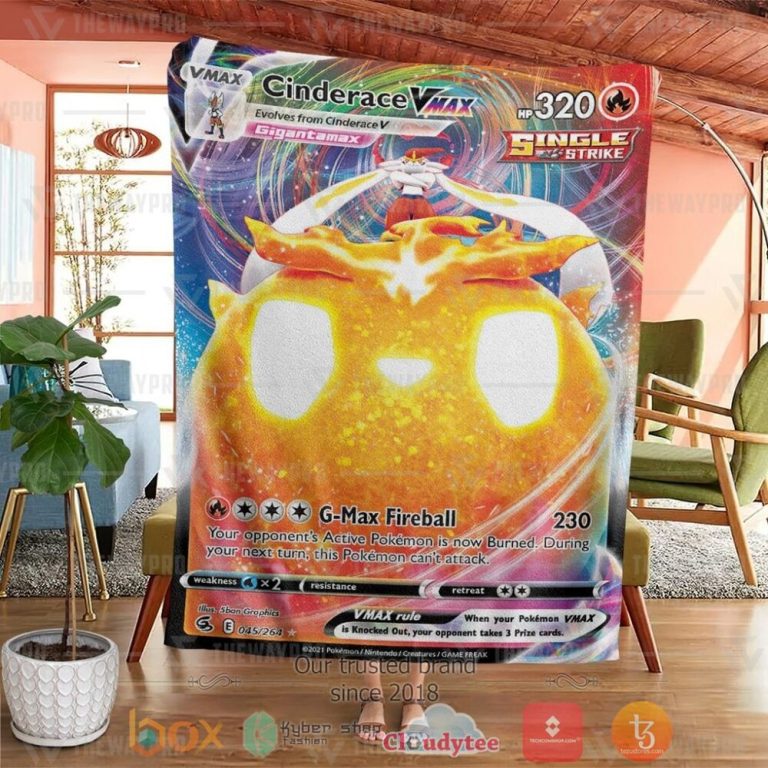 Anime-Pkm-Cinderace-Vmax-Fusion-Strike-Custom-Soft-Blanket-1