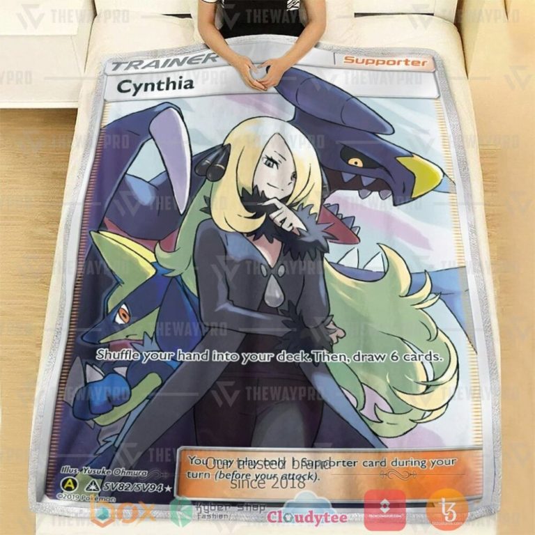 Anime-Pkm-Cynthia-Trainer-Custom-Soft-Blanket-1