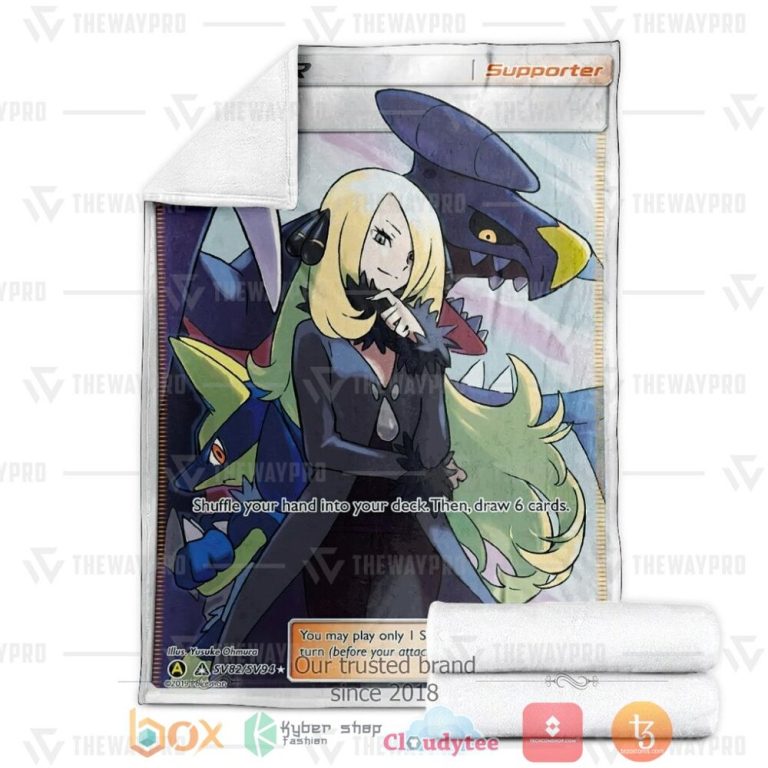 Anime-Pkm-Cynthia-Trainer-Custom-Soft-Blanket-2