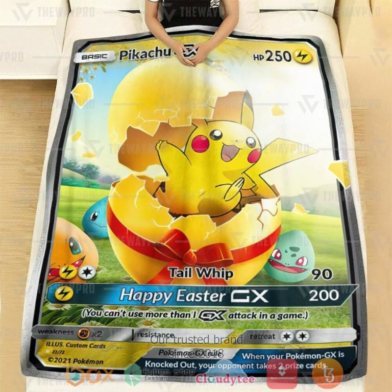 Anime-Pkm-Easter-Pikachu-Gx-Custom-Soft-Blanket-1