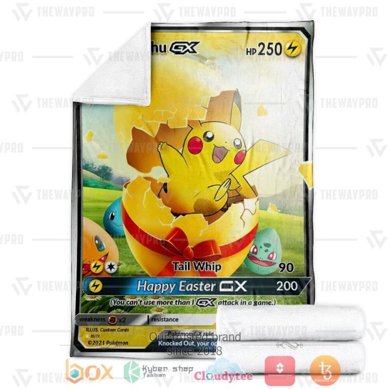 Anime-Pkm-Easter-Pikachu-Gx-Custom-Soft-Blanket-2