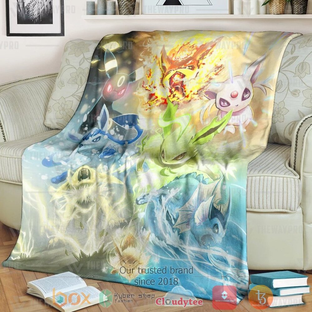 Anime Pkm Eevee Evolution Custom Soft Blanket Anime Pkm Eevee Evolution Custom Soft Blanket