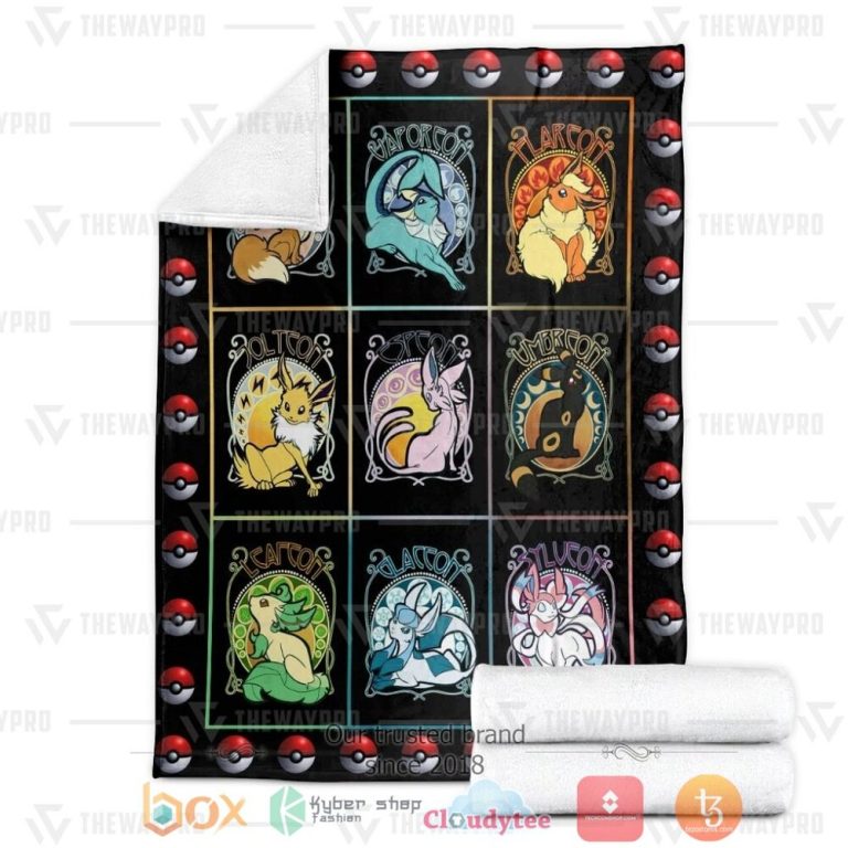 Anime-Pkm-Eevee-Evolution-Poke-Ball-Custom-Soft-Blanket-2