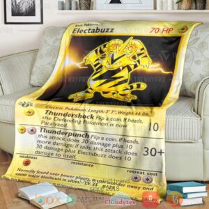 Anime Pkm Electabuzz Base Set Custom Soft Blanket