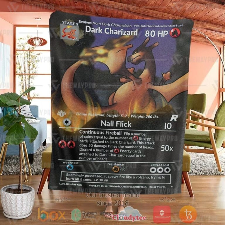 Anime-Pkm-Full-Art-Dark-Charizard-Custom-Soft-Blanket-3