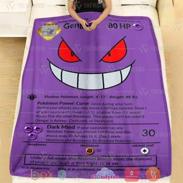 Anime-Pkm-Gengar-Full-Art-Custom-Soft-Blanket-1