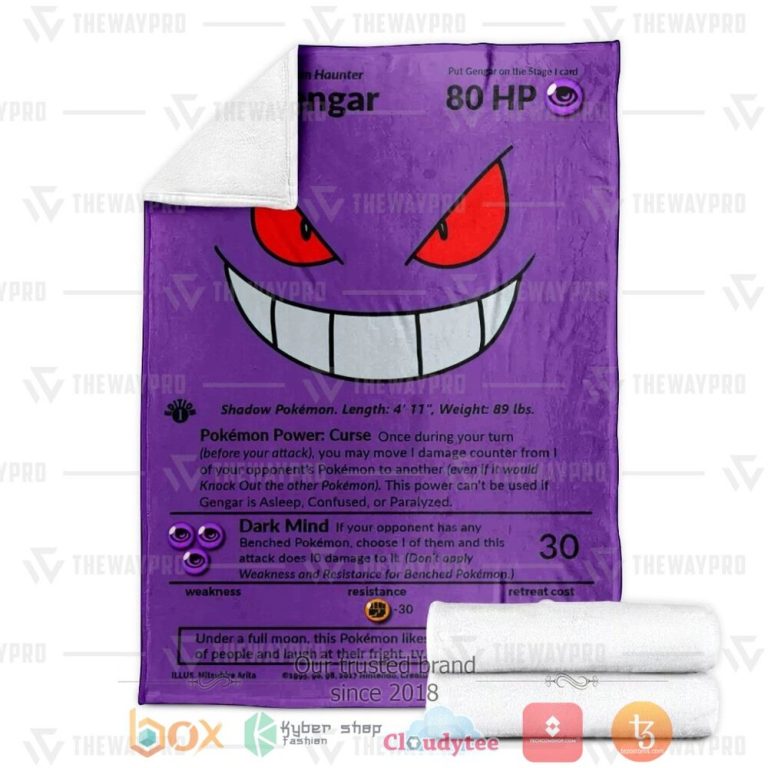 Anime-Pkm-Gengar-Full-Art-Custom-Soft-Blanket-2