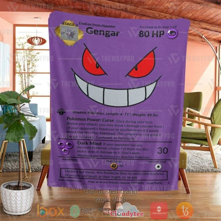 Anime-Pkm-Gengar-Full-Art-Custom-Soft-Blanket-3