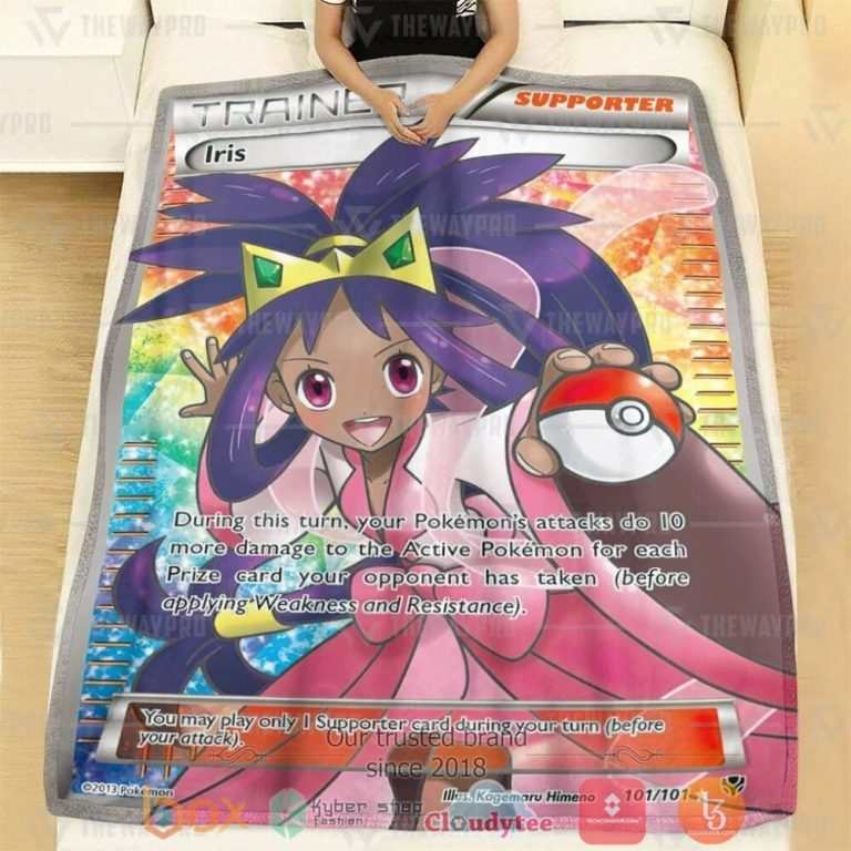 Anime-Pkm-Iris-Trainer-Custom-Soft-Blanket-1