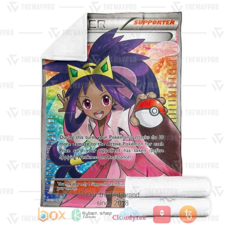 Anime-Pkm-Iris-Trainer-Custom-Soft-Blanket-2