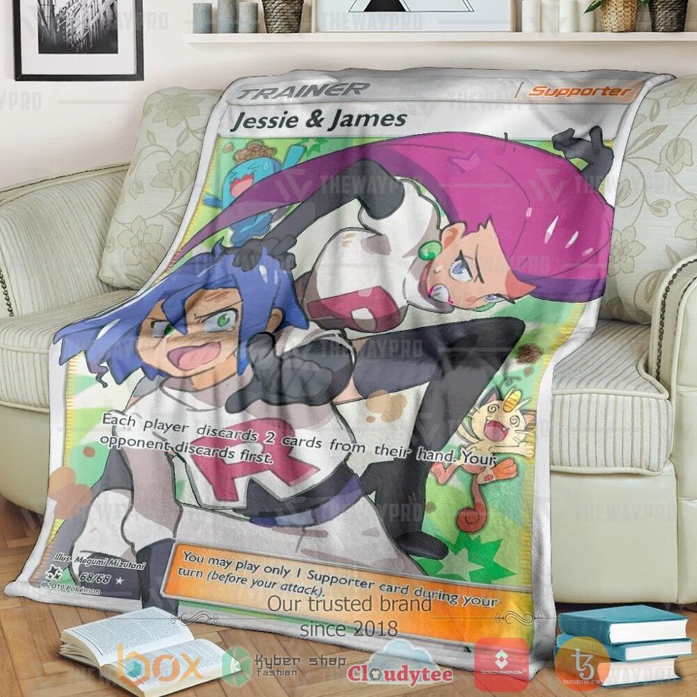 Anime Pkm Jessie And James Trainer Custom Soft Blanket Anime Pkm Jessie And James Trainer Custom Soft Blanket