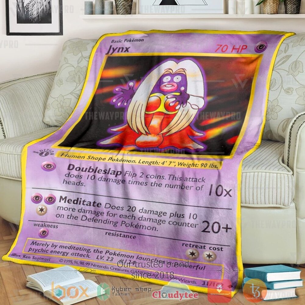 Anime Pkm Jynx Base Set Custom Soft Blanket Anime Pkm Jynx Base Set Custom Soft Blanket