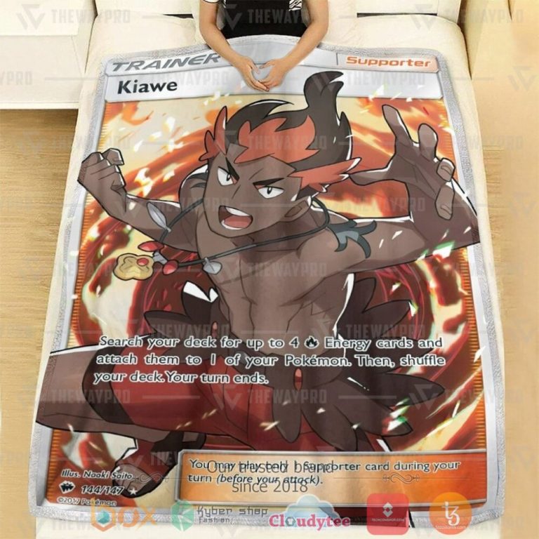 Anime-Pkm-Kiawe-Trainer-Custom-Soft-Blanket-1