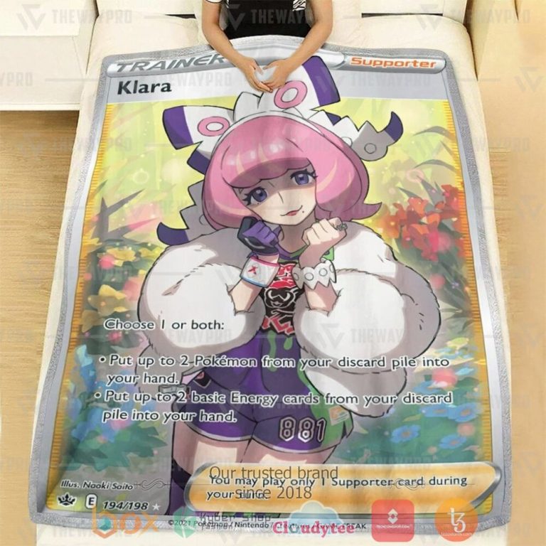 Anime-Pkm-Klara-Trainer-Custom-Soft-Blanket-1