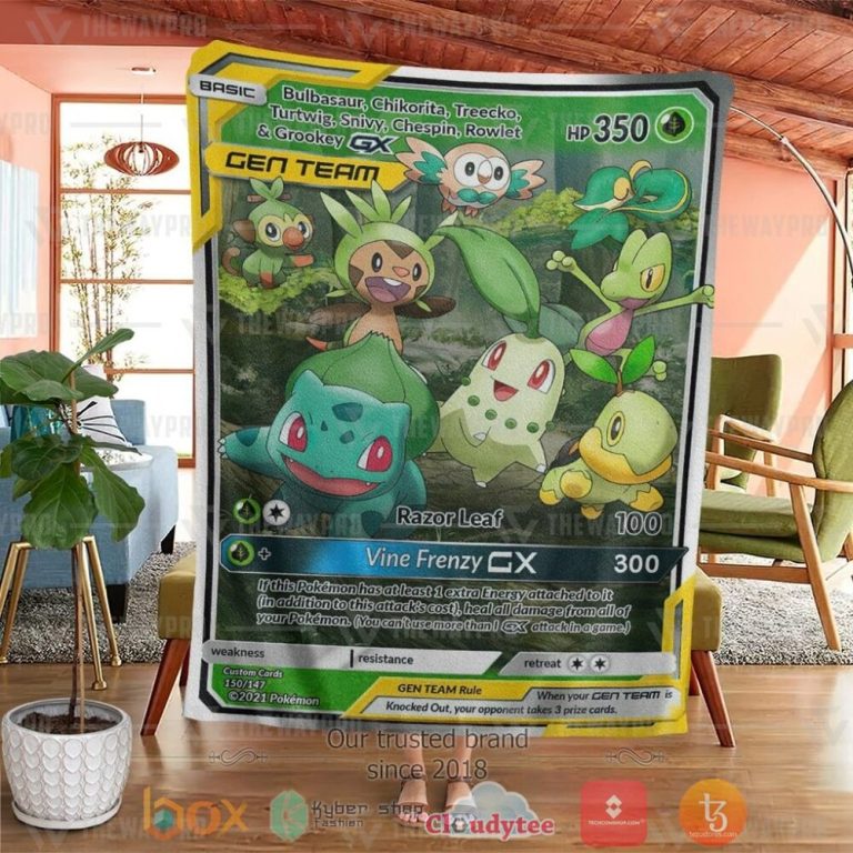 Anime-Pkm-Leaf-Generation-Tag-Gx-Custom-Soft-Blanket-3