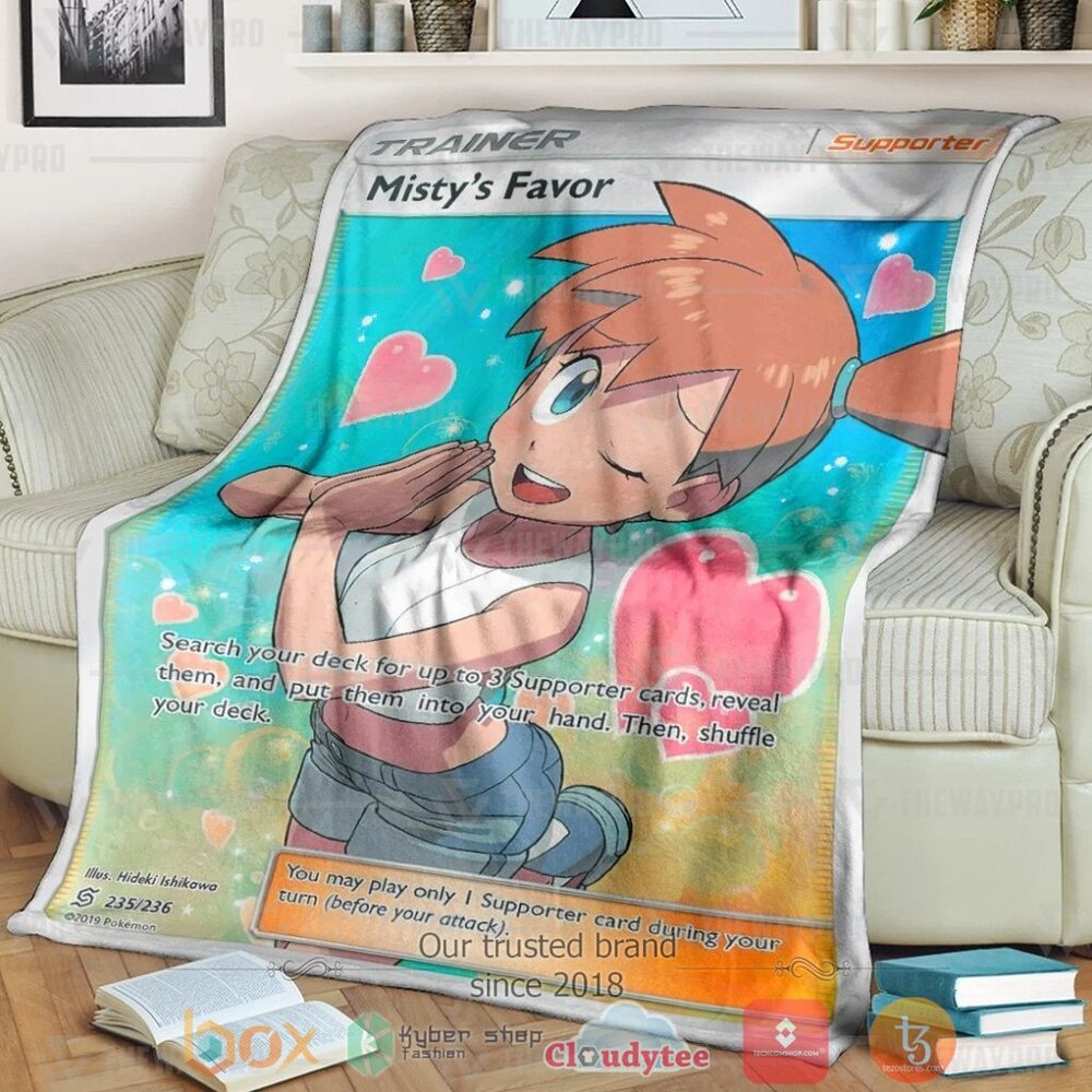 Anime Pkm Mistys Favor Trainer Custom Soft Blanket Anime Pkm Mistys Favor Trainer Custom Soft Blanket