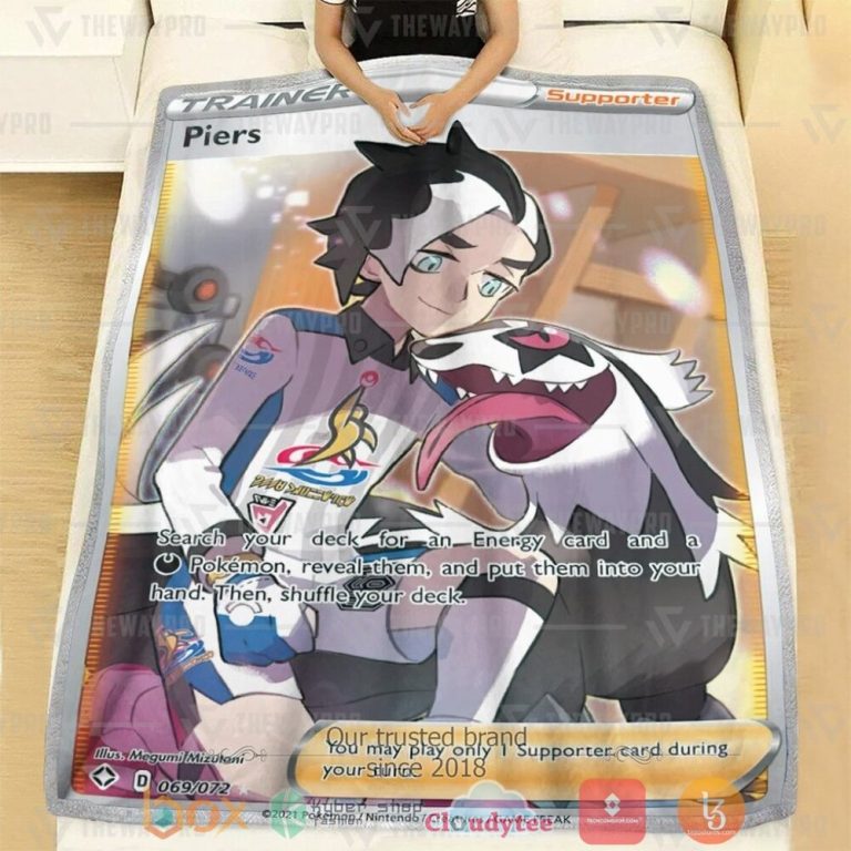 Anime-Pkm-Piers-Shining-Fates-Trainer-Custom-Soft-Blanket-1