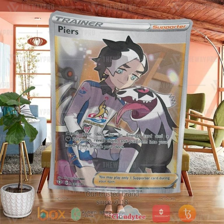 Anime-Pkm-Piers-Shining-Fates-Trainer-Custom-Soft-Blanket-3
